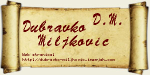 Dubravko Miljković vizit kartica